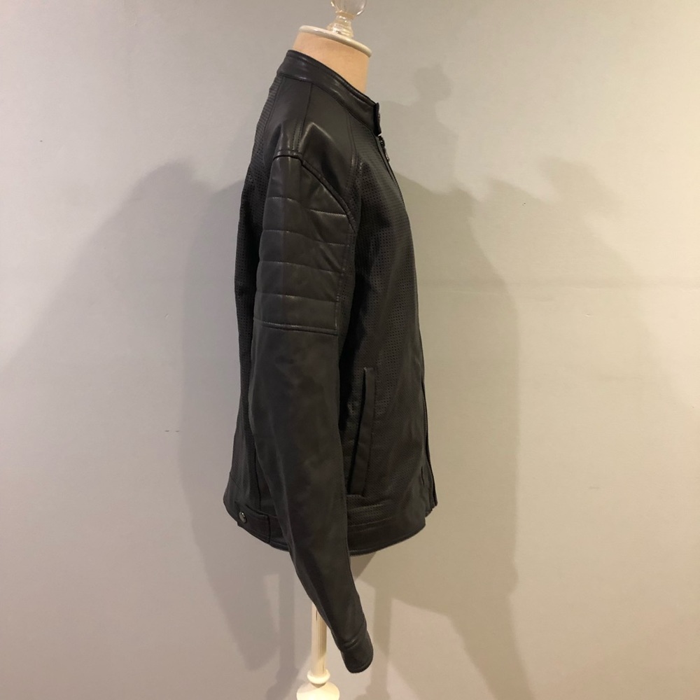 Michael Kors Perforated Vegan Leather Moto Jacket - Picture 3 of 6